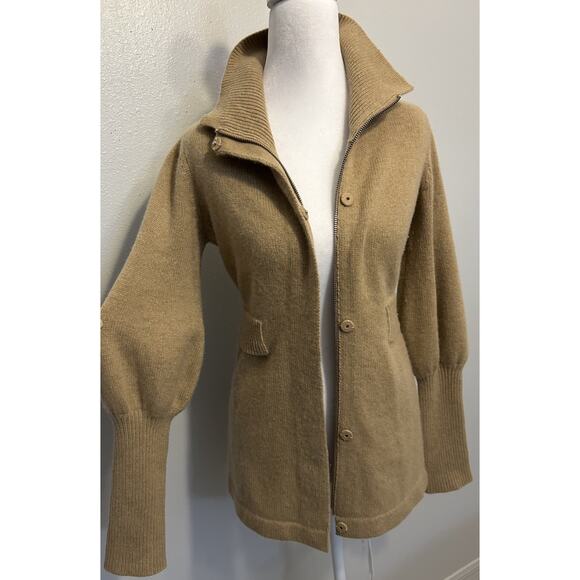 VTG 100% Cashmere Sweater XS Zip Up Jacket Military Saks Fifth Avenue 80s/90s - Picture 11 of 16
